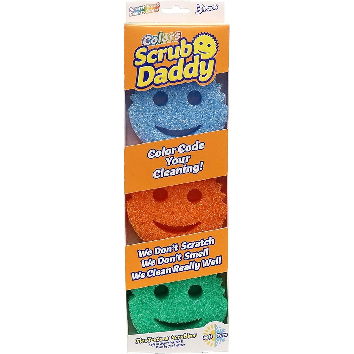 scrub_daddy_6_1200x1200 Scrub Daddy Colors FlexTexture Scrubber 3 Pack - Image 1